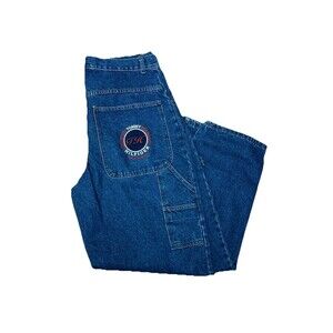 Vintage Y2K Tommy Hilfiger Baggy‎ Skater Carpenter Jeans Flag Patch Embroidered
